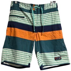 Patagonia‎ Striped Boardshorts Swim Trunks | Size 31
